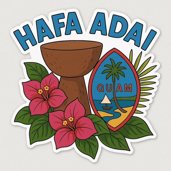 Håfa Adai Guam Sticker | Chamorro Island Pride | Tropical Latte Stone - Picture 1 of 1